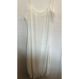 GOOD AMERICAN Romantic Soft Girl Pleated White Maxi Slip Dress Size 5/6